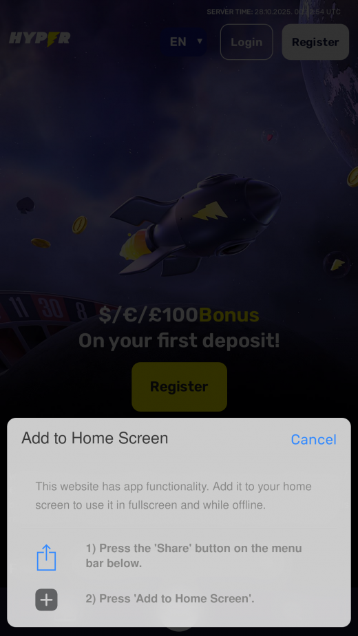 HyperCasino mobil screenshots