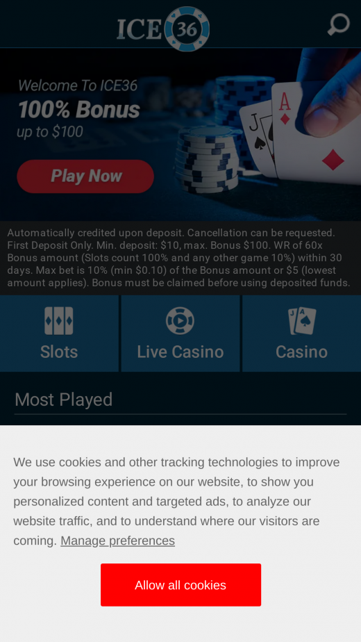 Ice36 mobil screenshots