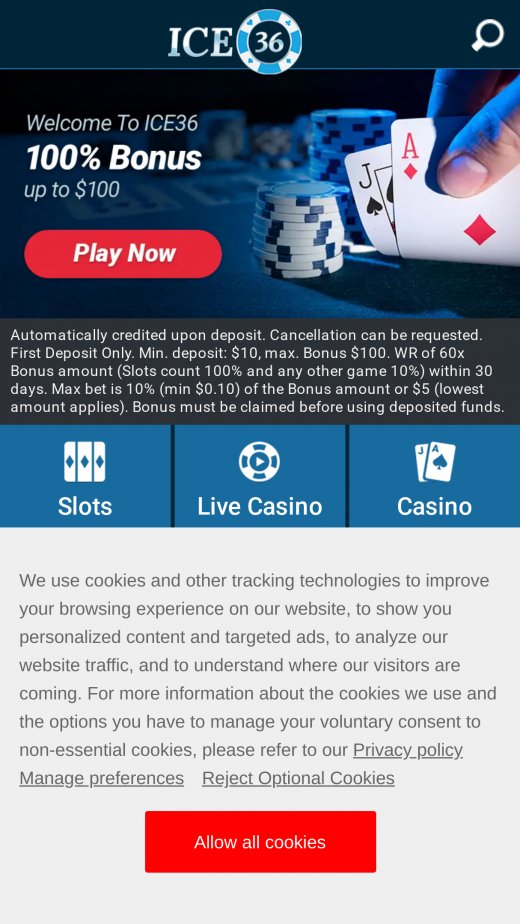 Ice36 mobil screenshots