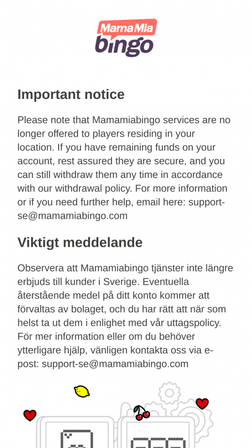 MamaMia Bingo mobil screenshots