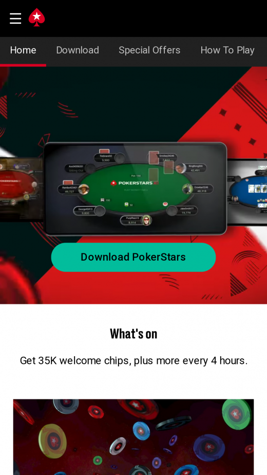 Full Tilt mobil screenshots