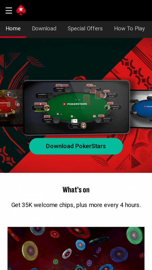 Full Tilt mobil screenshots