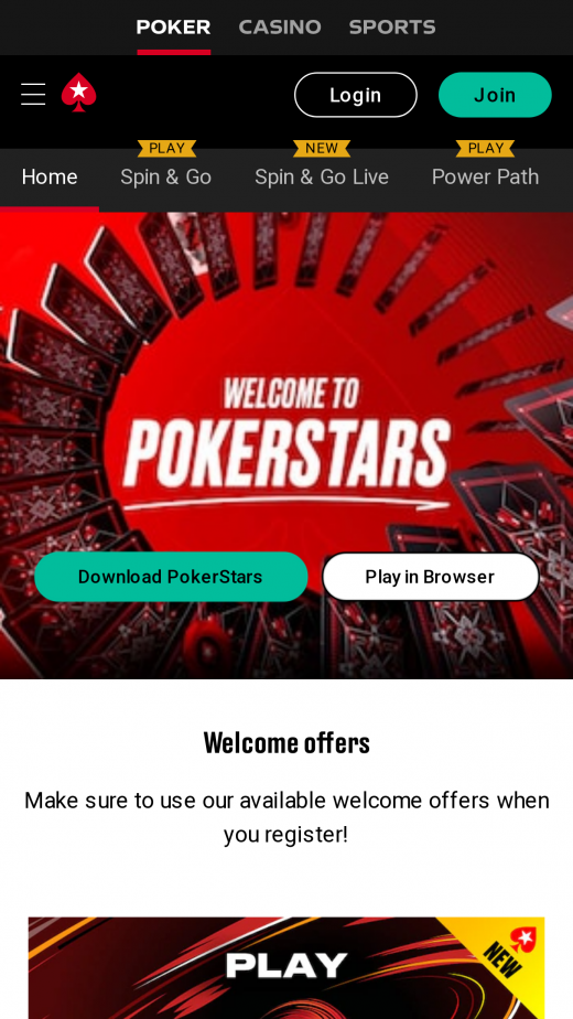 Full Tilt mobil screenshots