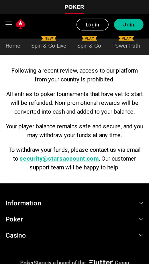 Full Tilt mobil screenshots