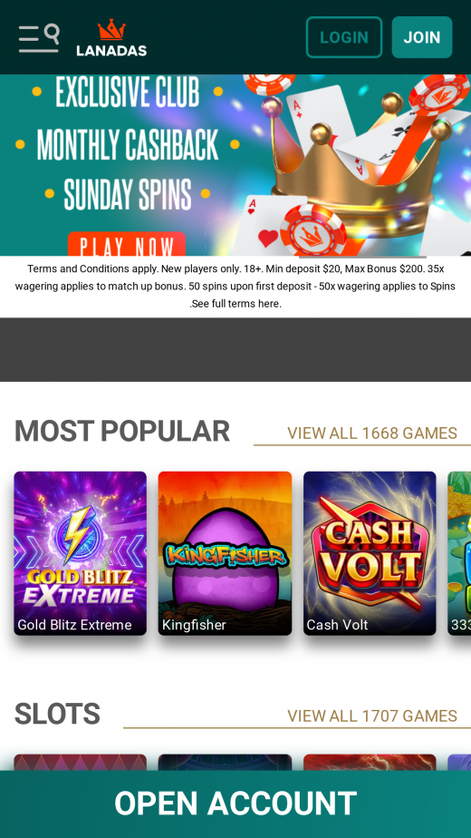 Lanadas Casino mobil screenshots