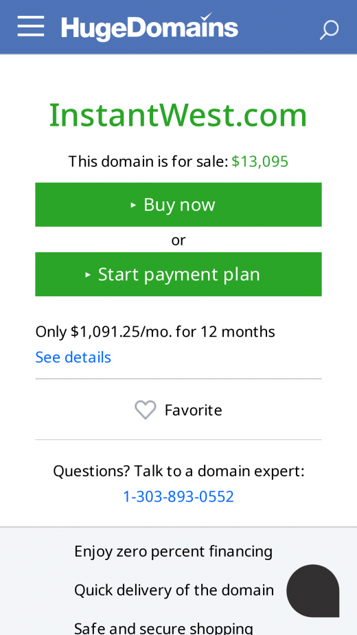 InstantWest mobil screenshots