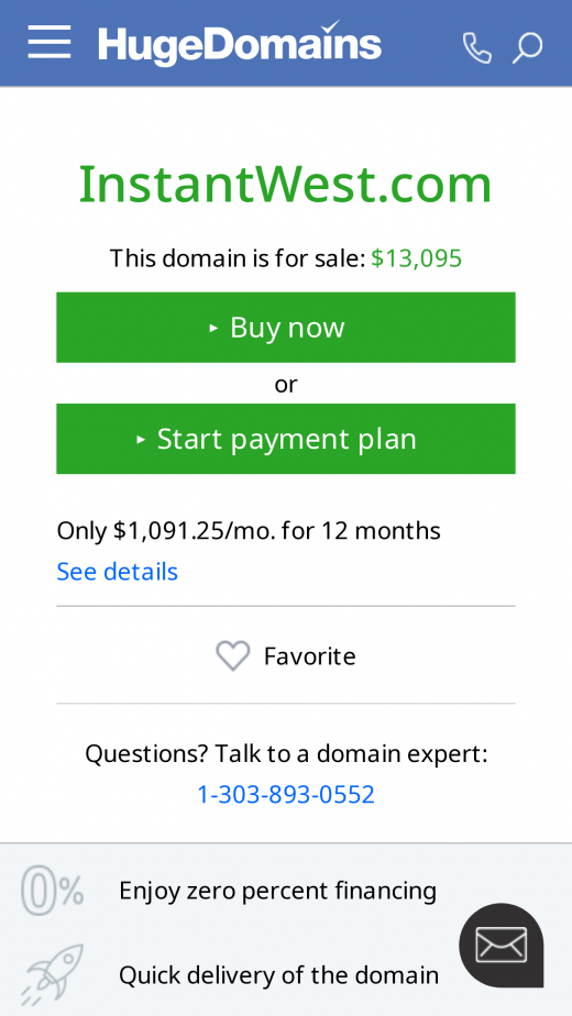 InstantWest mobil screenshots