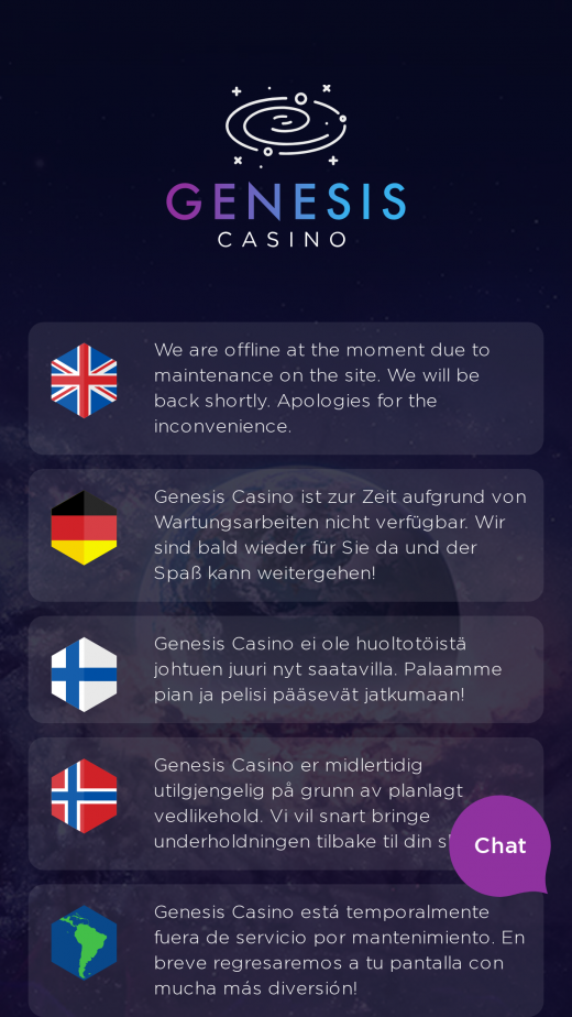 Genesis Casino mobil screenshots