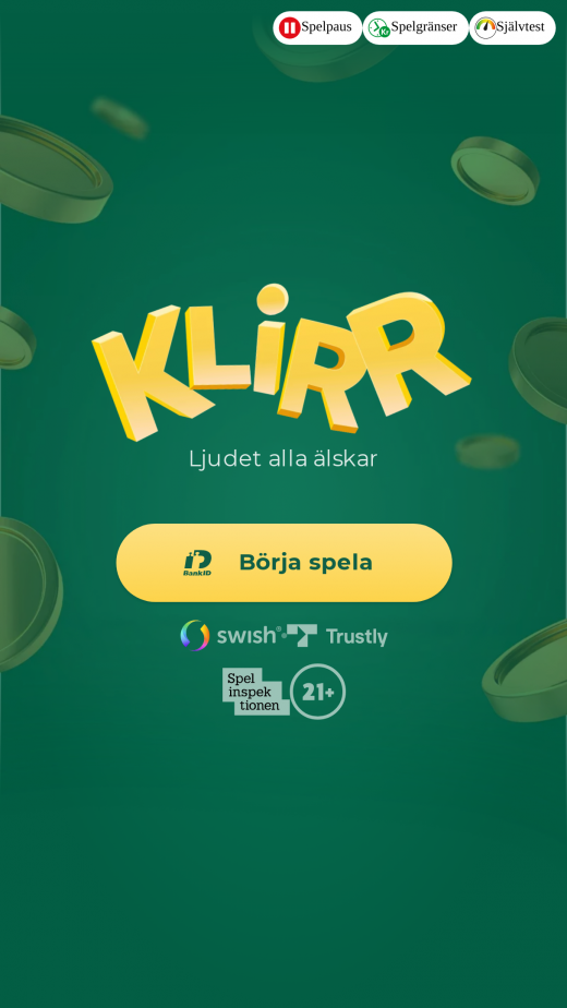 Klirr Casino mobil screenshots
