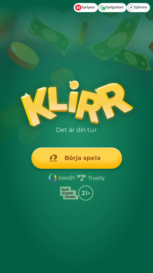 Klirr Casino mobil screenshots