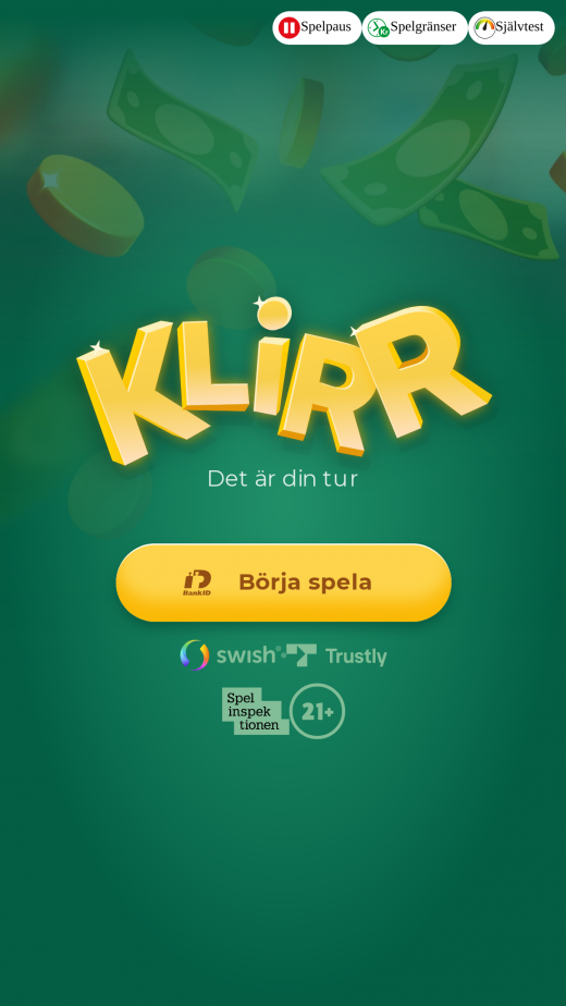 Klirr Casino mobil screenshots