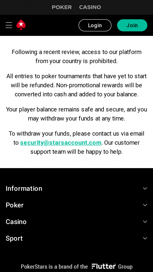 PokerStarsCasino mobil screenshots