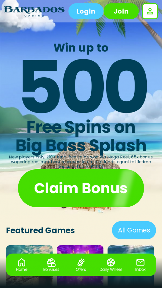 Barbadoscasino mobil screenshots