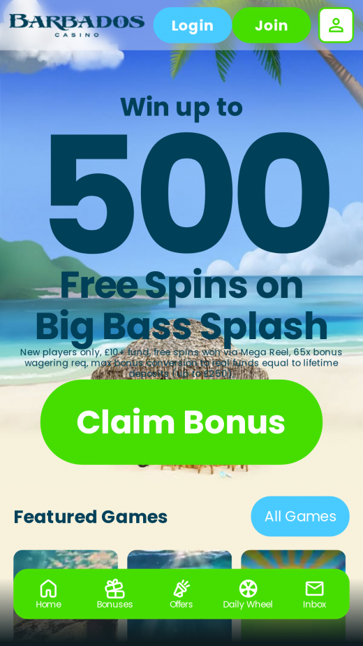 Barbadoscasino mobil screenshots