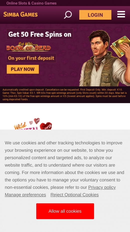 Simba Games mobil screenshots