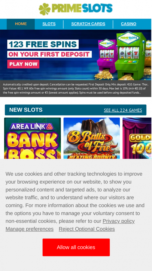 Prime Slots mobil screenshots