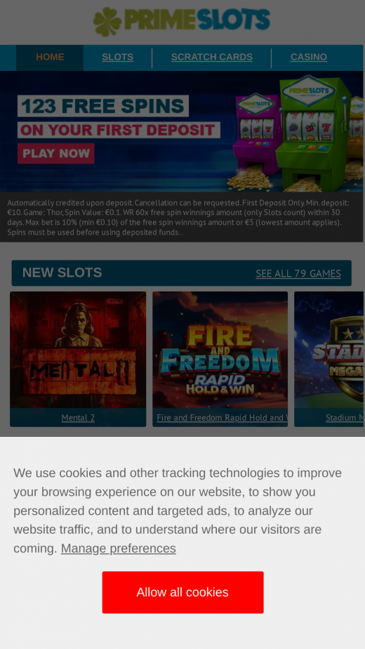 Prime Slots mobil screenshots