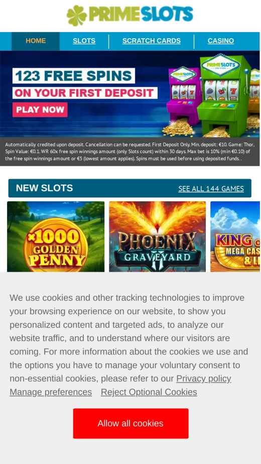 Prime Slots mobil screenshots