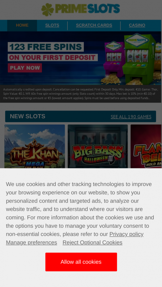 Prime Slots mobil screenshots