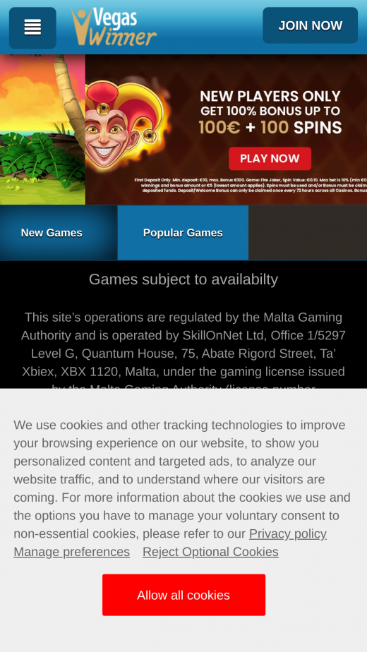 VegasWinner mobil screenshots