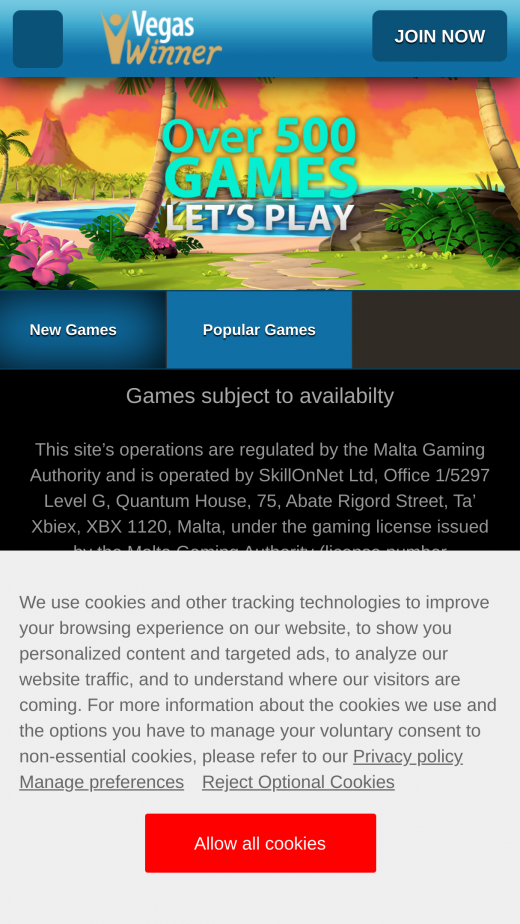 VegasWinner mobil screenshots