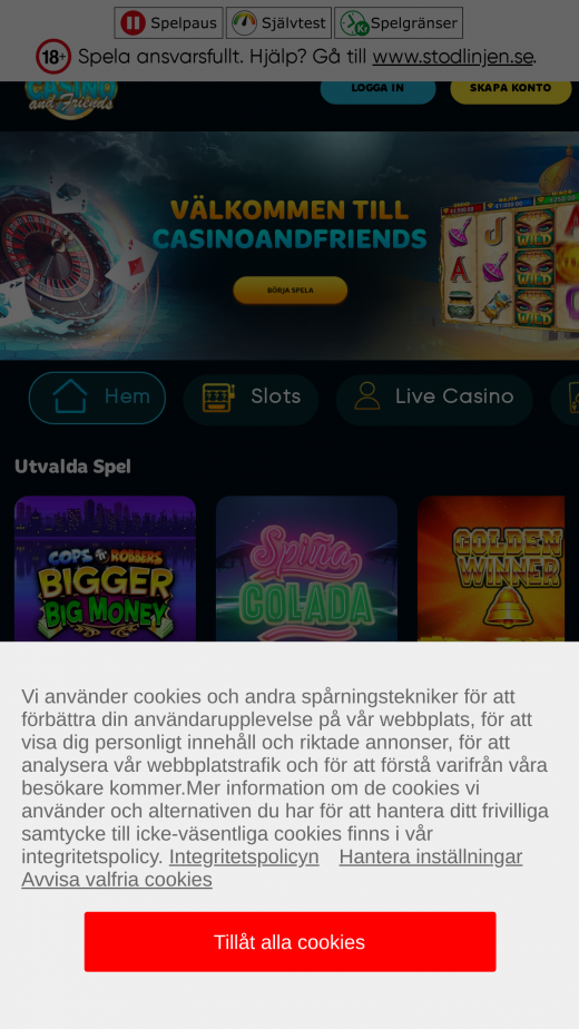 CasinoAndFriends mobil screenshots