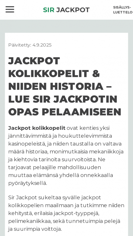 Sir Jackpot mobil screenshots