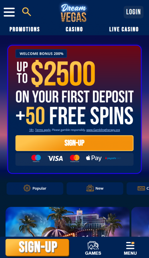 Dream Vegas mobil screenshots