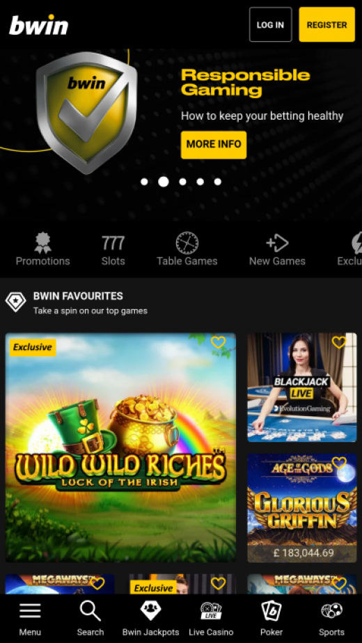 Bwin Casino mobil screenshots